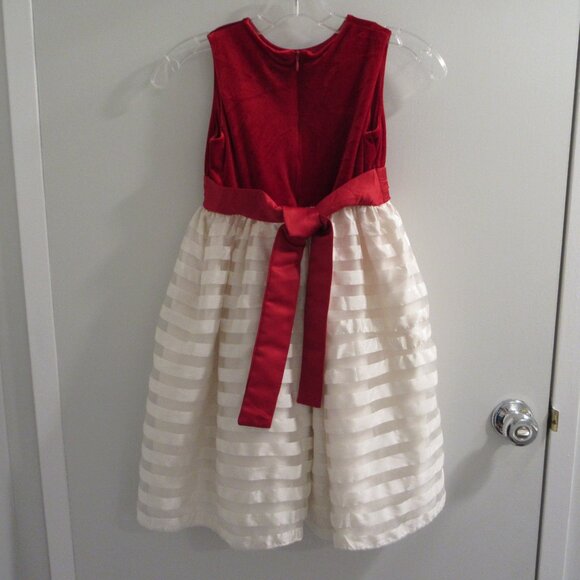 Jayne Copeland Girls Red Velvet & Ivory Crinoline Holiday Christmas Dress Size 7 - Picture 2 of 15